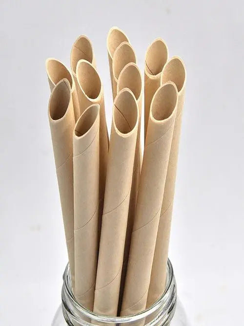 8in Kraft Paper Straws Individual Wrapped @1000pcs 环保纸吸管
