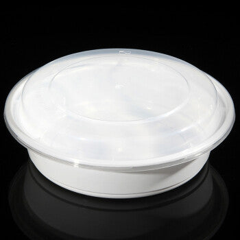 7024 Round White Base W/Clear Lid 24oz