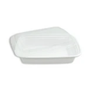 9632 Rectangle White Base W/Clear Lid  32oz