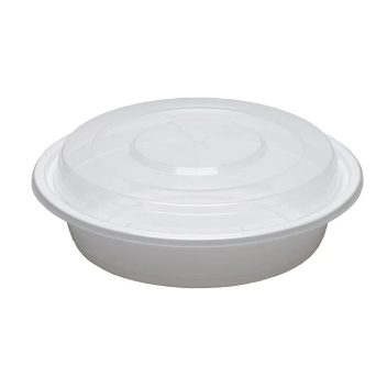 7028 Round White Base W/Clear Lid  28oz