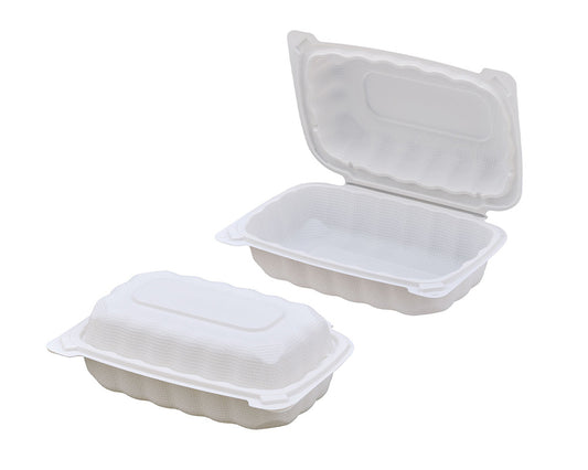 EP28-9''X 6'' Hinged Biodegradable Container 150pc 餐盒9寸長方形