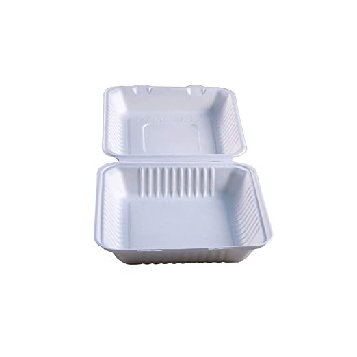 91 Hinged Biodegradable Container 150pcs 餐盒9寸1格