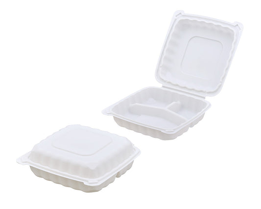 93 Hinged biodegradable Container 9*9 3/150pc 餐盒9寸3格