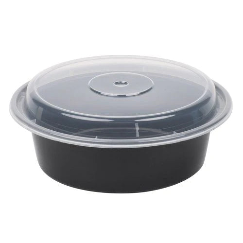 JR48oz Round BlackBase W/Clear Lid 9''