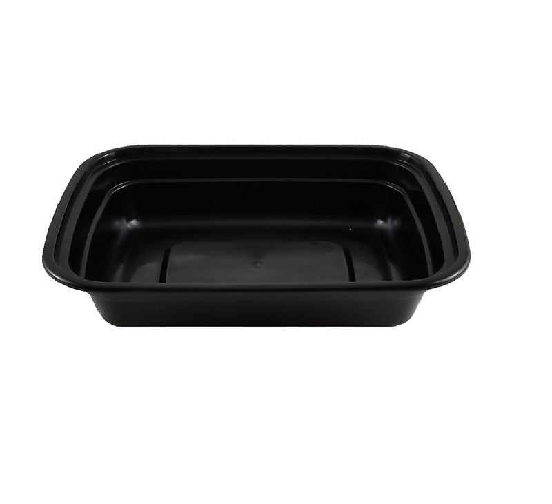 9632 Rectangle Black Base W/Clear Lid  32oz