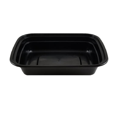 9632 Rectangle Black Base W/Clear Lid  32oz